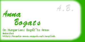 anna bogats business card